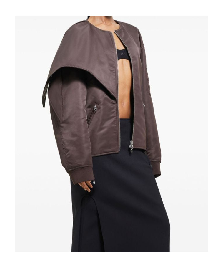 Courrèges Heritage Tailored Crepe-texture Midi Skirt In Brown