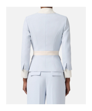 Elisabetta Franchi Colour-blocking Button Jacket In Blue