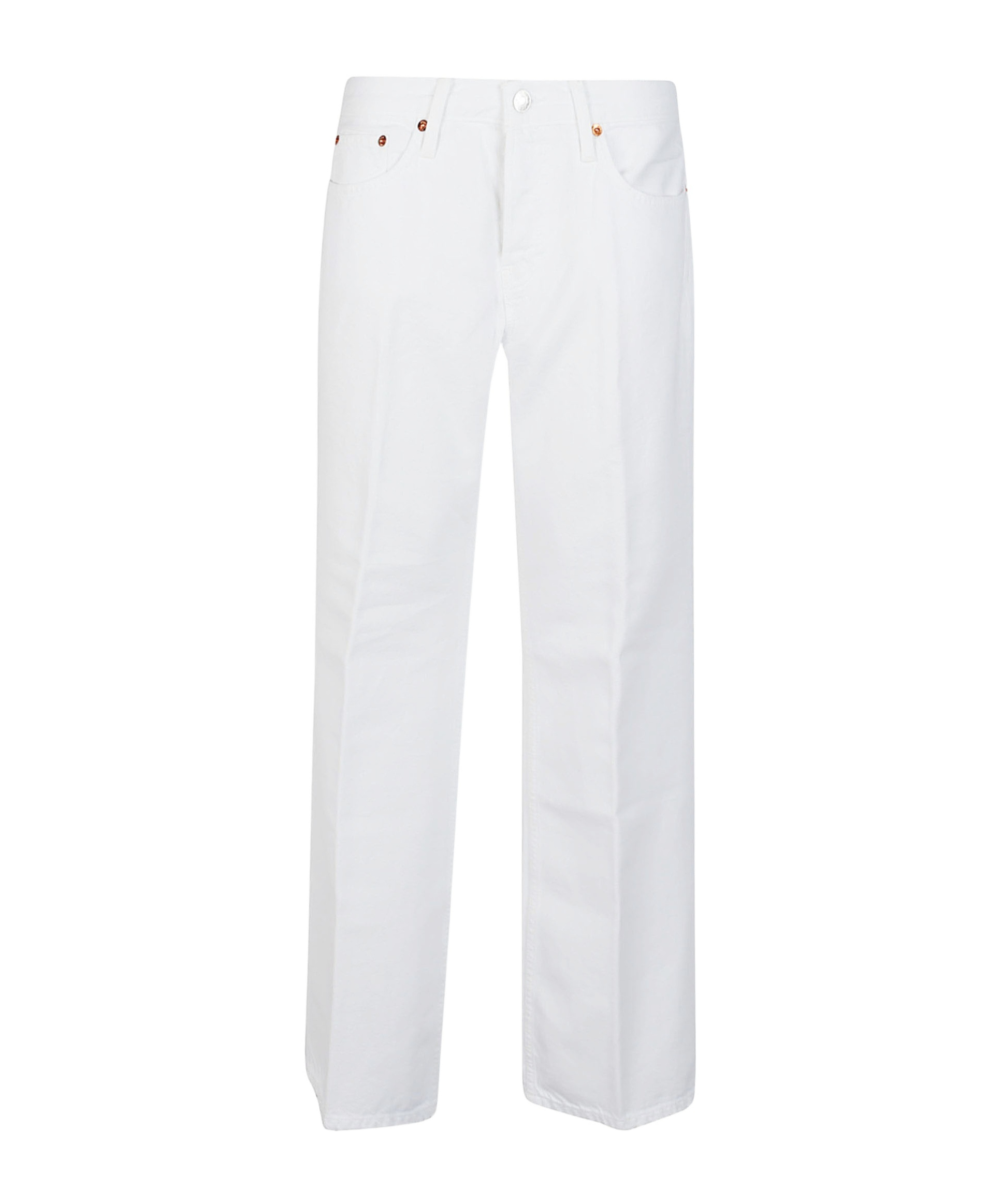 Re/done Straight Leg Jeans In White