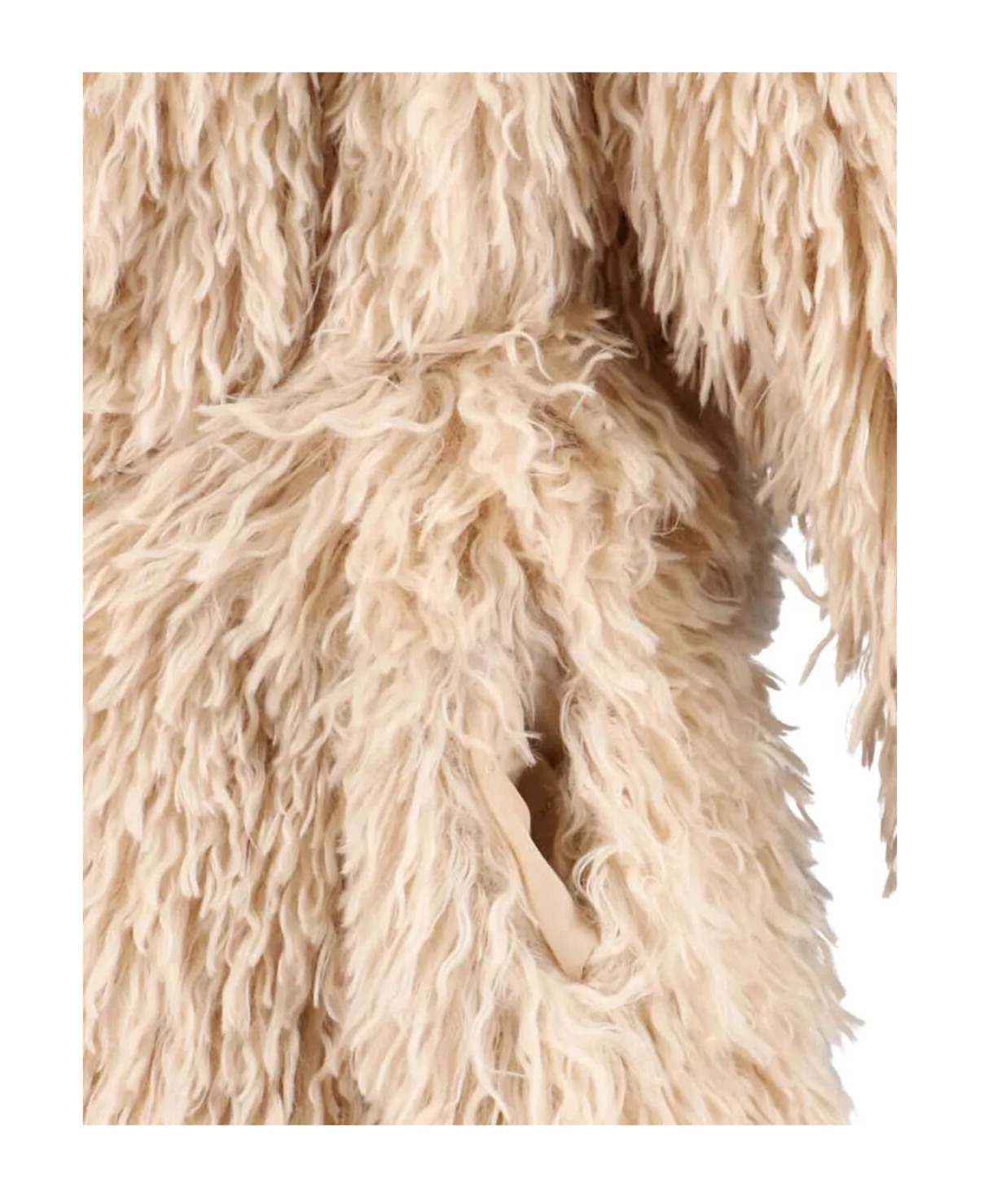 Tagliatore Waist Belted Long Length Textured Hooded Jacket In Multi