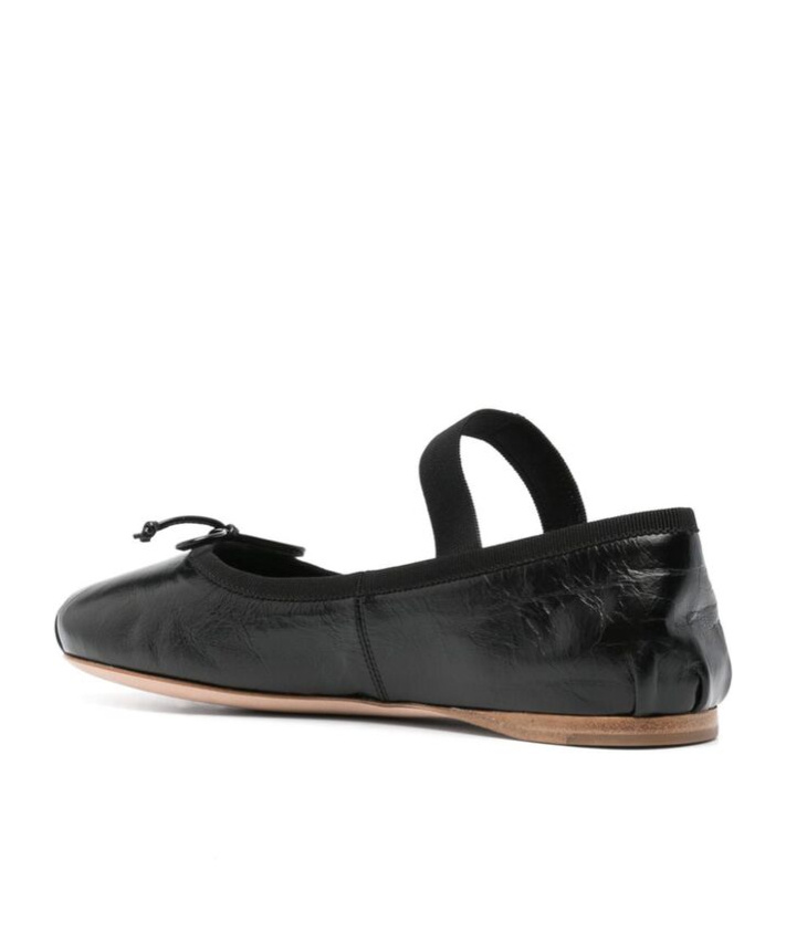 Miu Miu Logo Ballet Shoes In Black