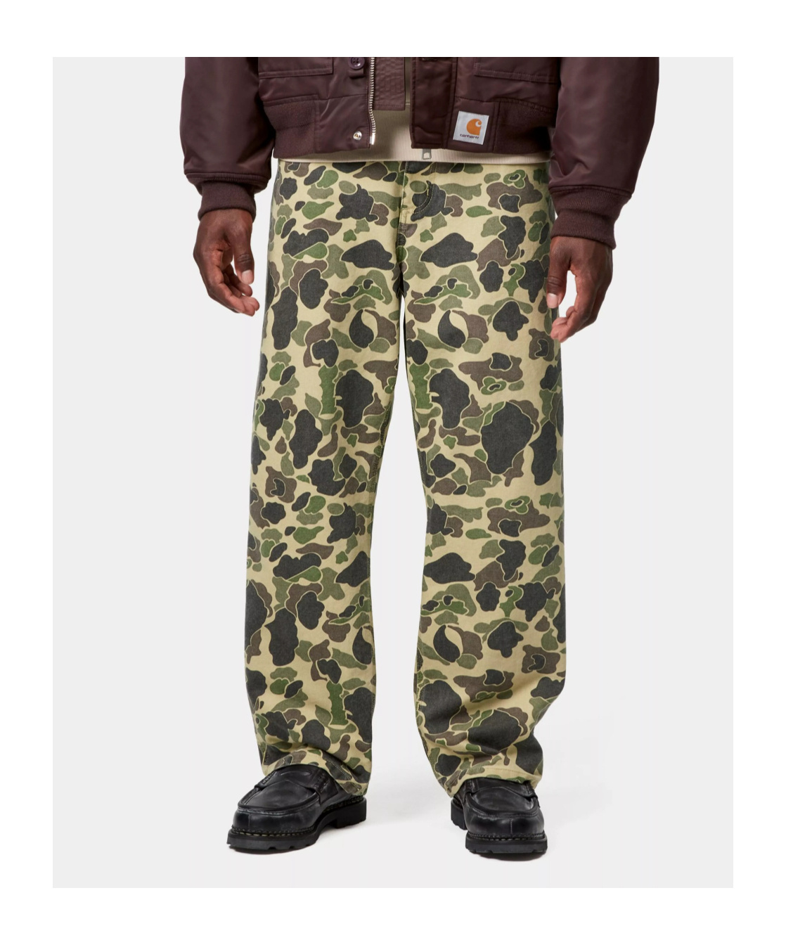 Carhartt Wip Trousers Green In Yellow