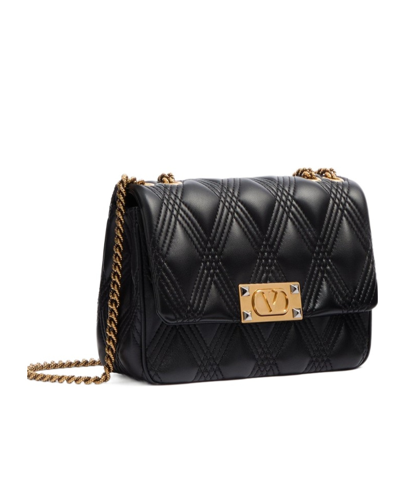 Valentino Garavani Garavani Quiltie 67 Small Shoulder Bag In Quilted Nappa Leather Woman Black Uni In Black