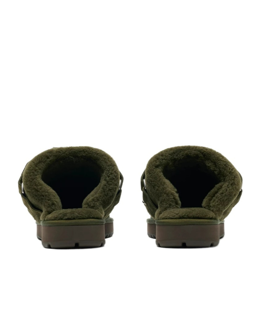 Burberry Elegant Mini Suede Slippers With Soft Fur Lining In Black