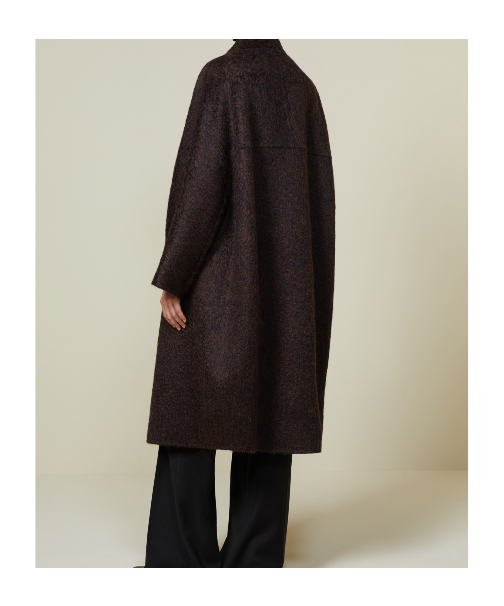 Max Mara Mohair And Zibeline Cashmere Coat In Brown