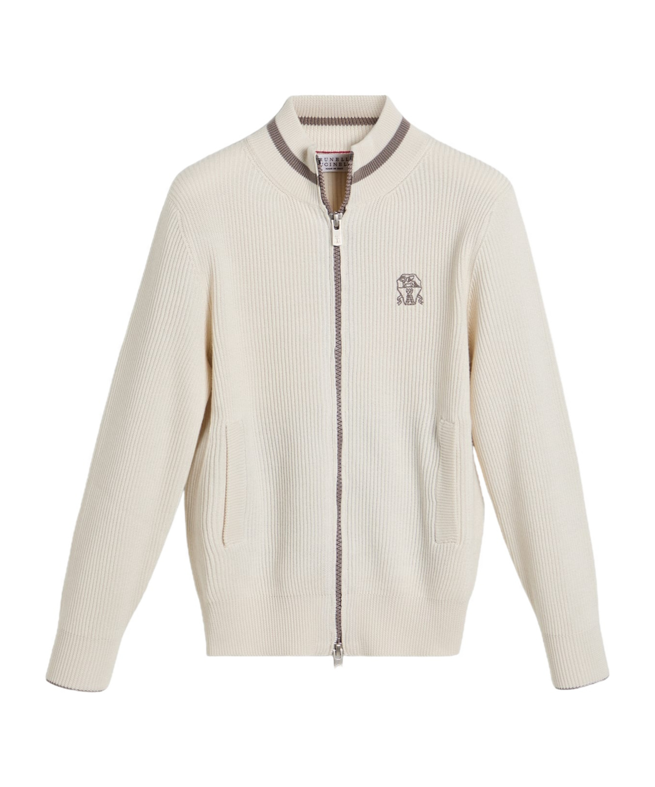 Brunello Cucinelli Ribbed-knit Cardigan In White