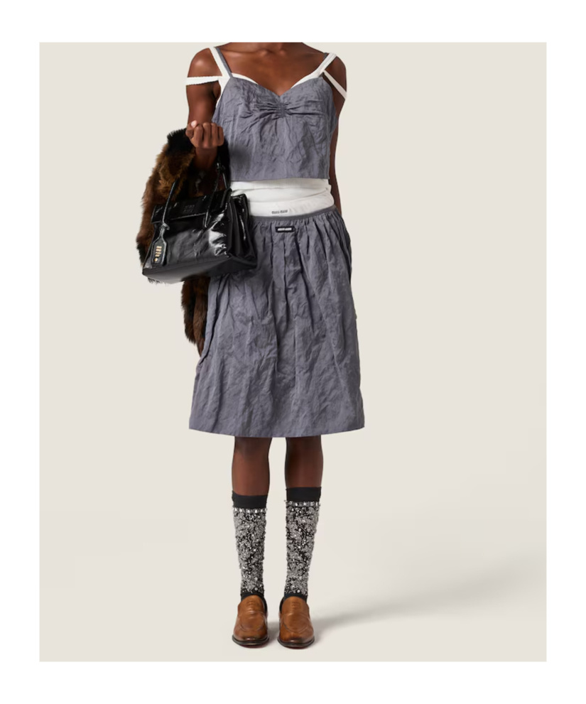 Miu Miu Duchesse Skirt In Black