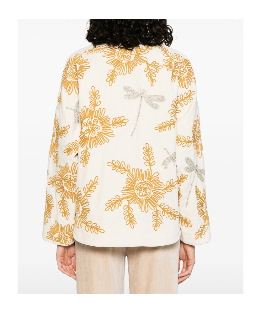 Forte Forte Floral Dragonflies Embroidered Jacket In White