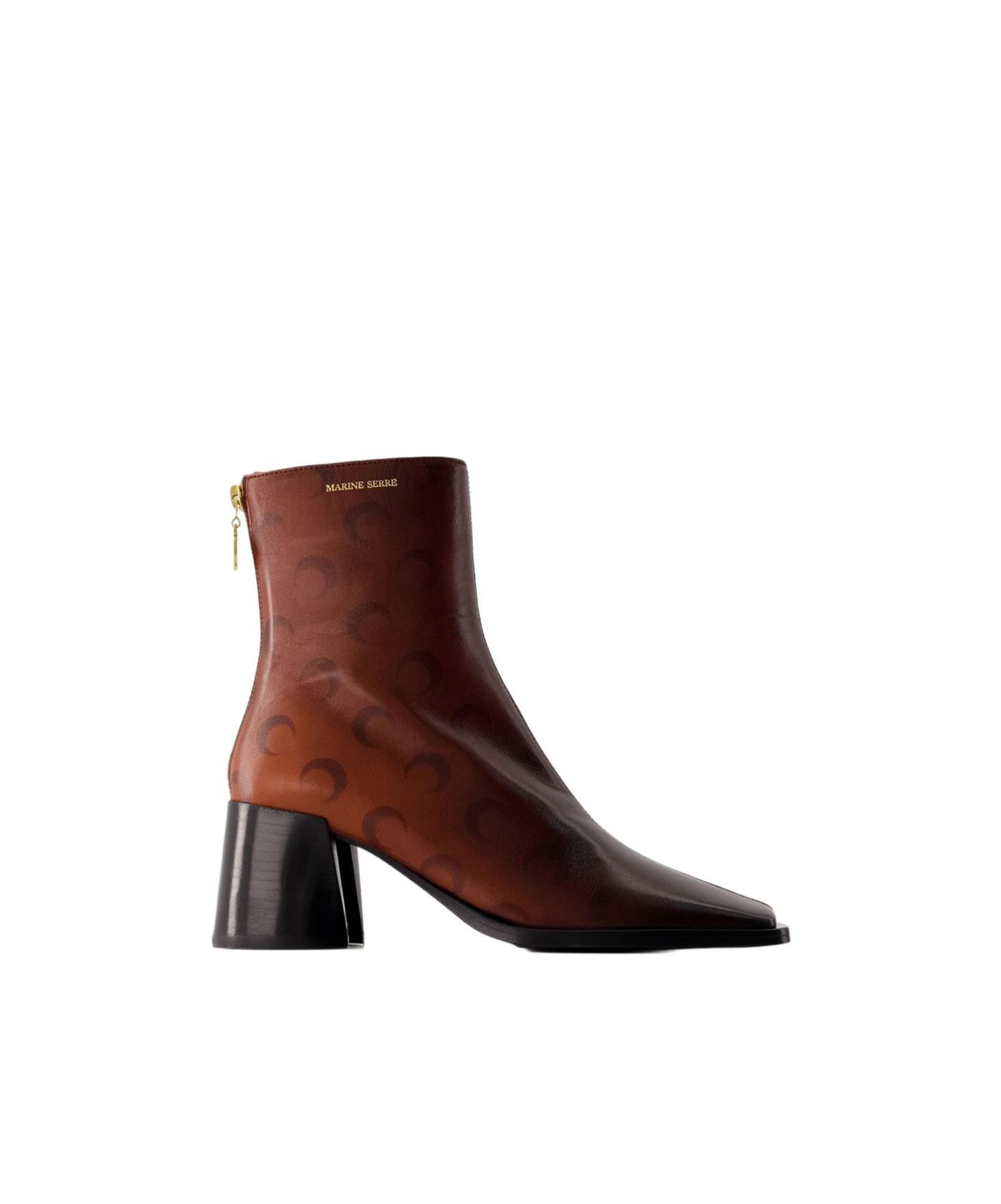 Marine Serre Square Toe Zipped Ankle Boots