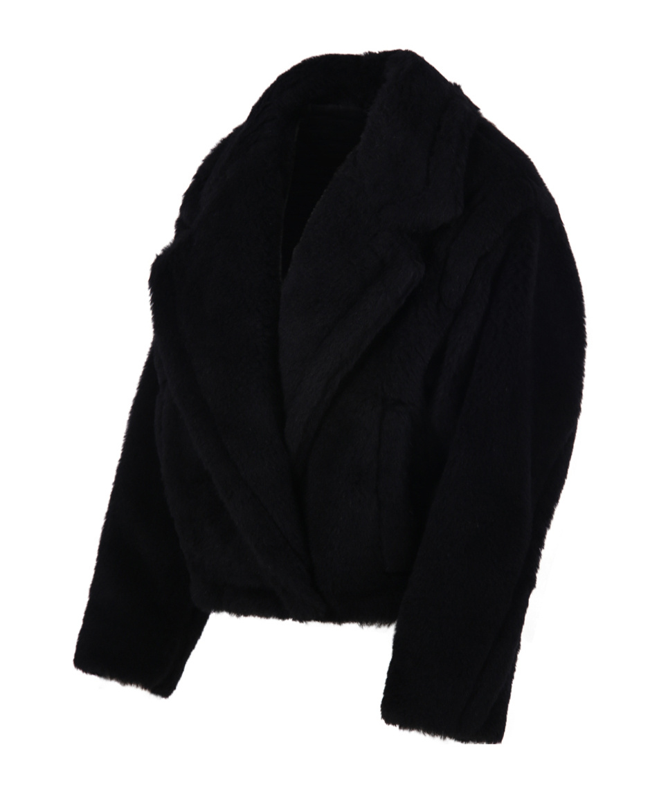 Max Mara Lapel Long-sleeved Coat In Black