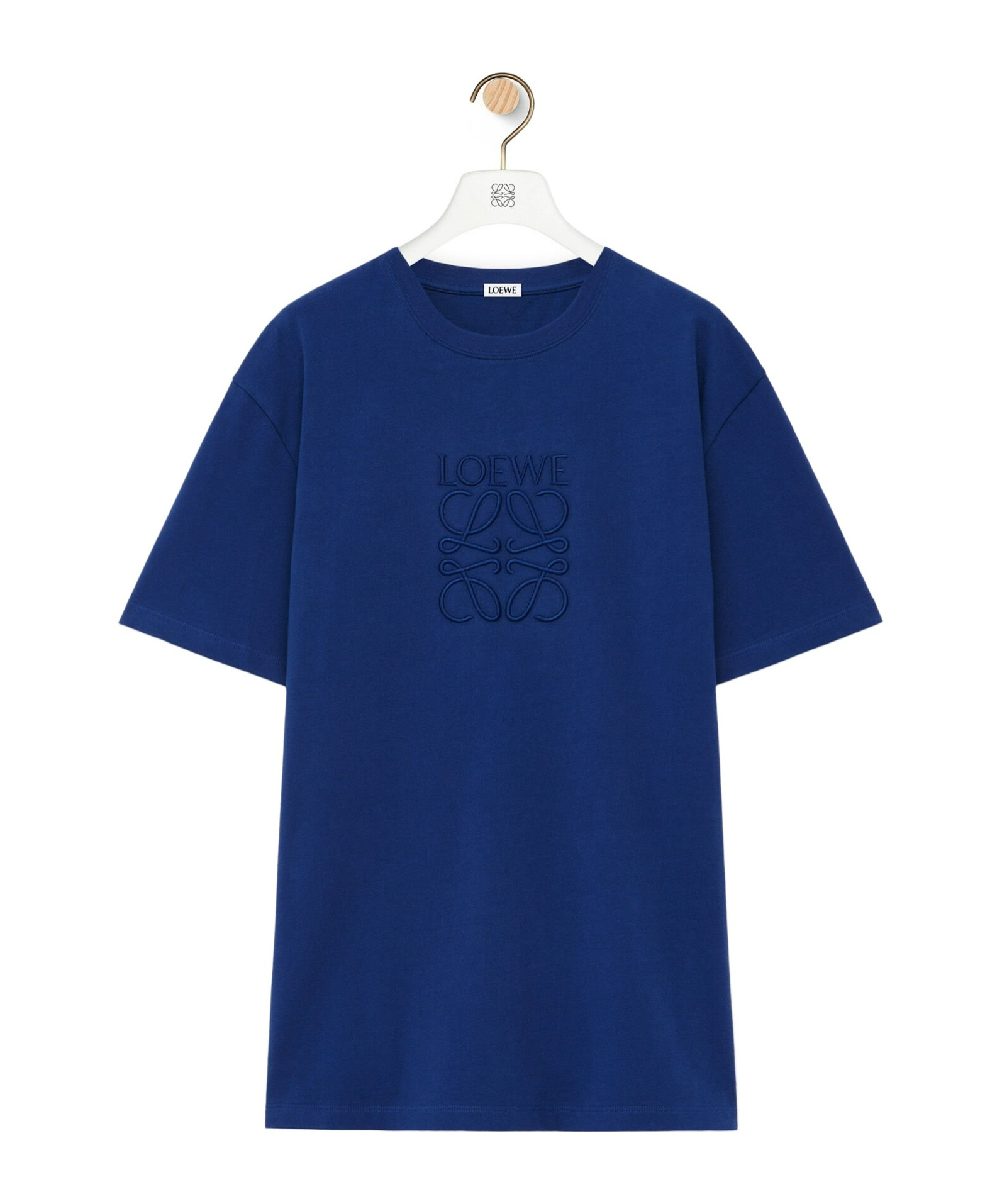 Loewe Logo-embroidered Cotton-jersey T-shirt In Blue