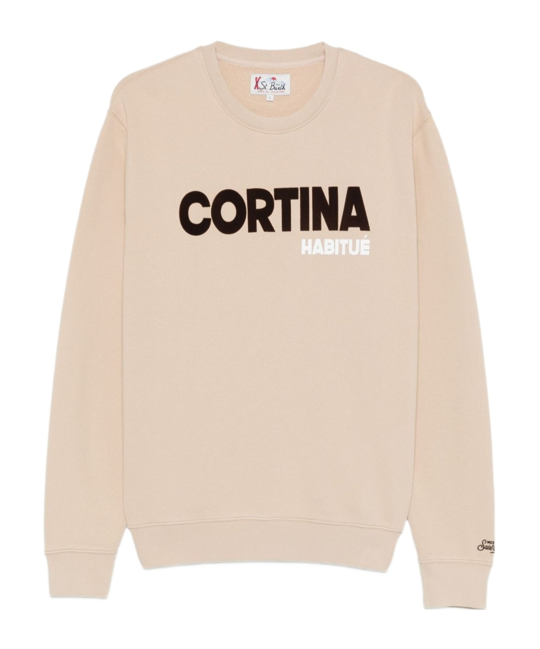 Mc2 Saint Barth Natural Crewneck Printed Sweatshirt In Neutral