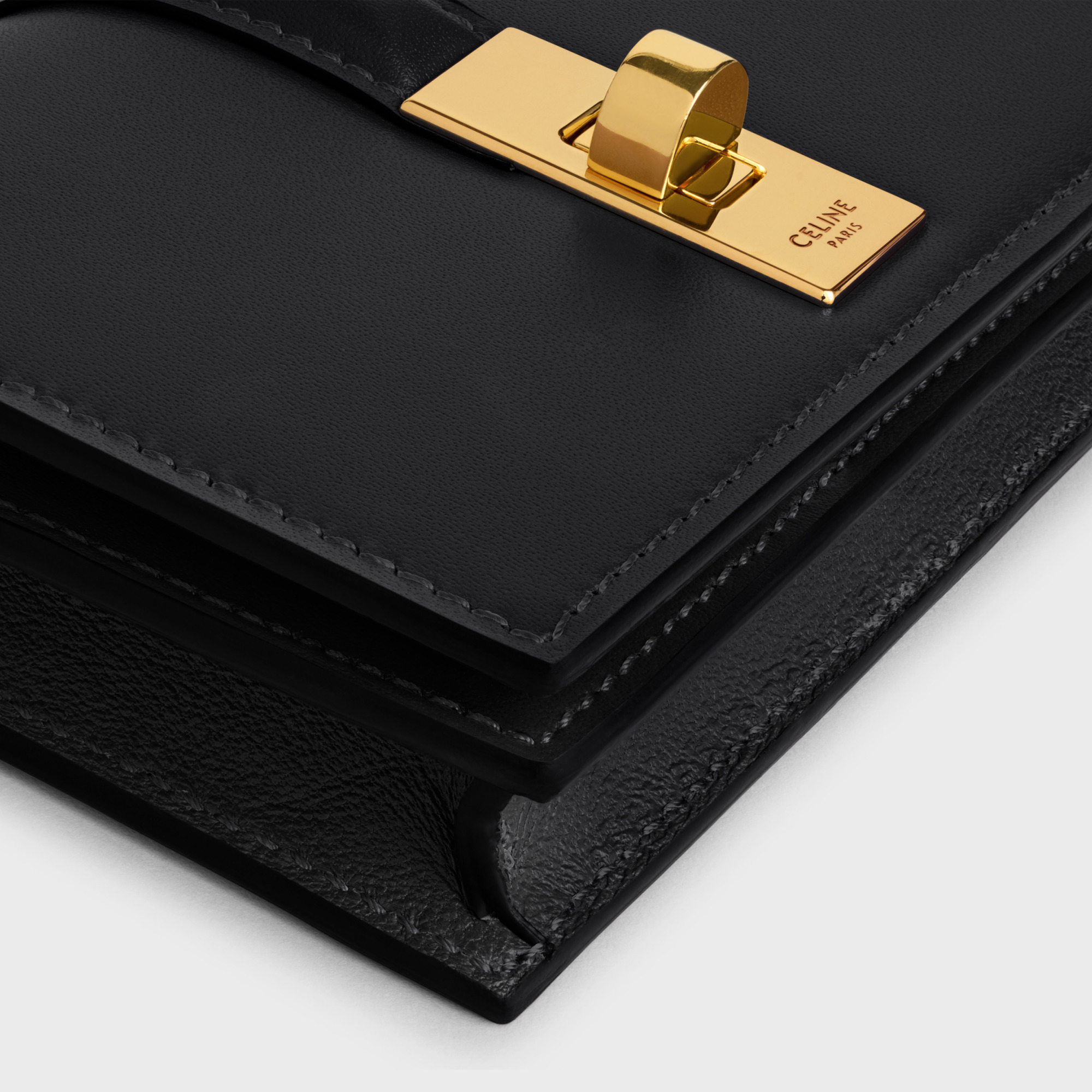 Celine Triomphe Flip Card Bag In Black