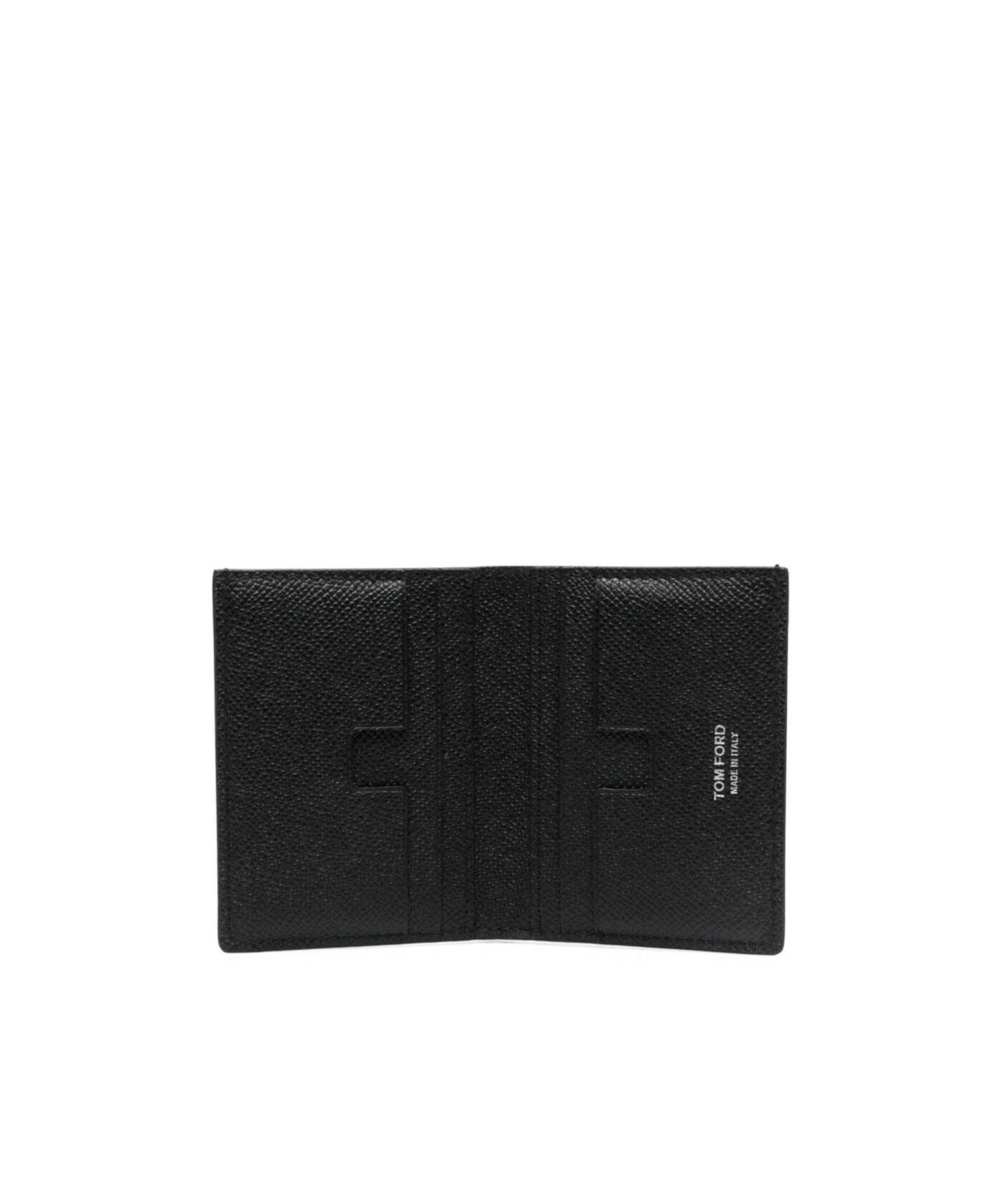 Tom Ford Logo-plaque Bi-fold Leather Wallet In Black