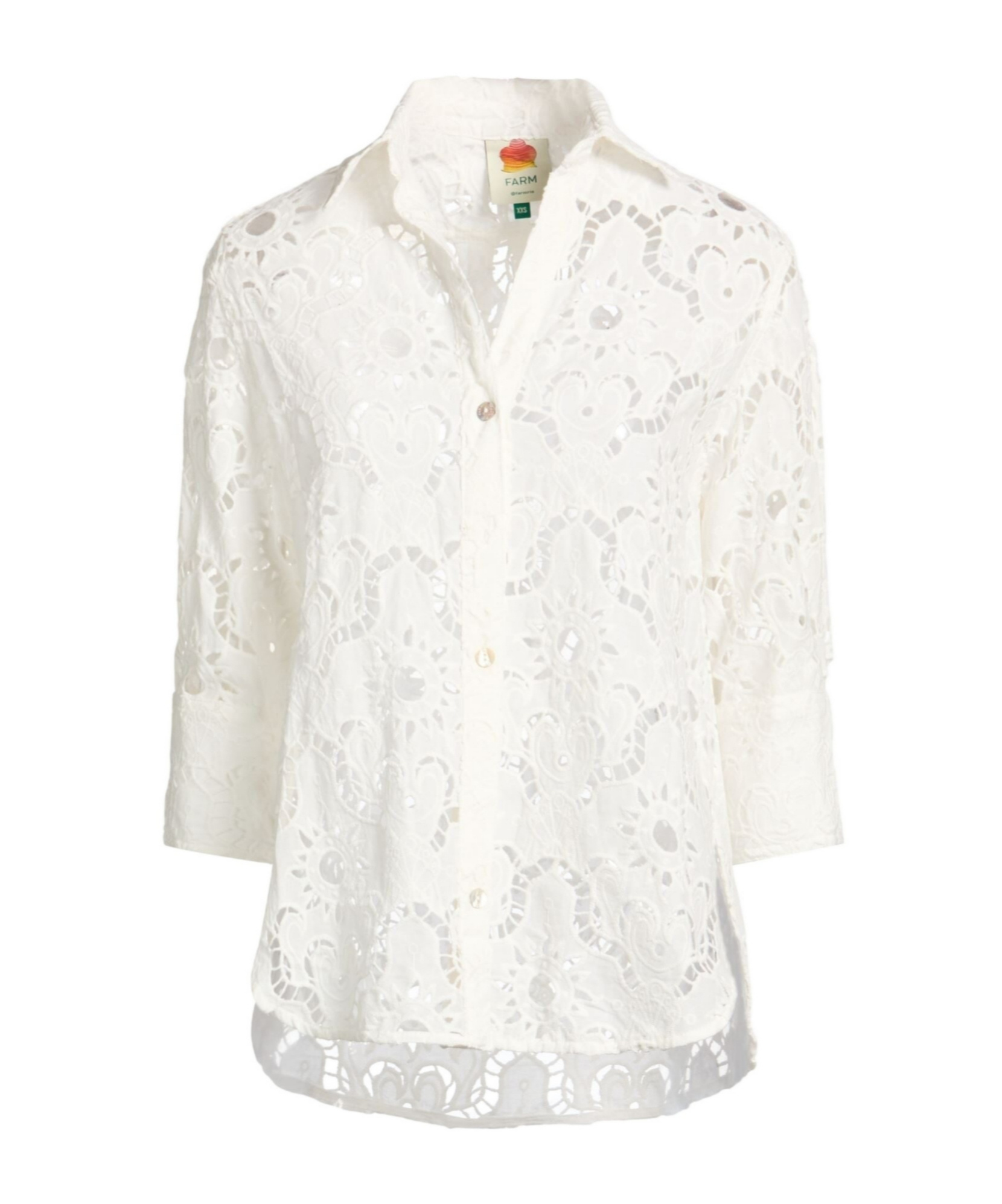 Farm Rio Solid-color Shirt In White