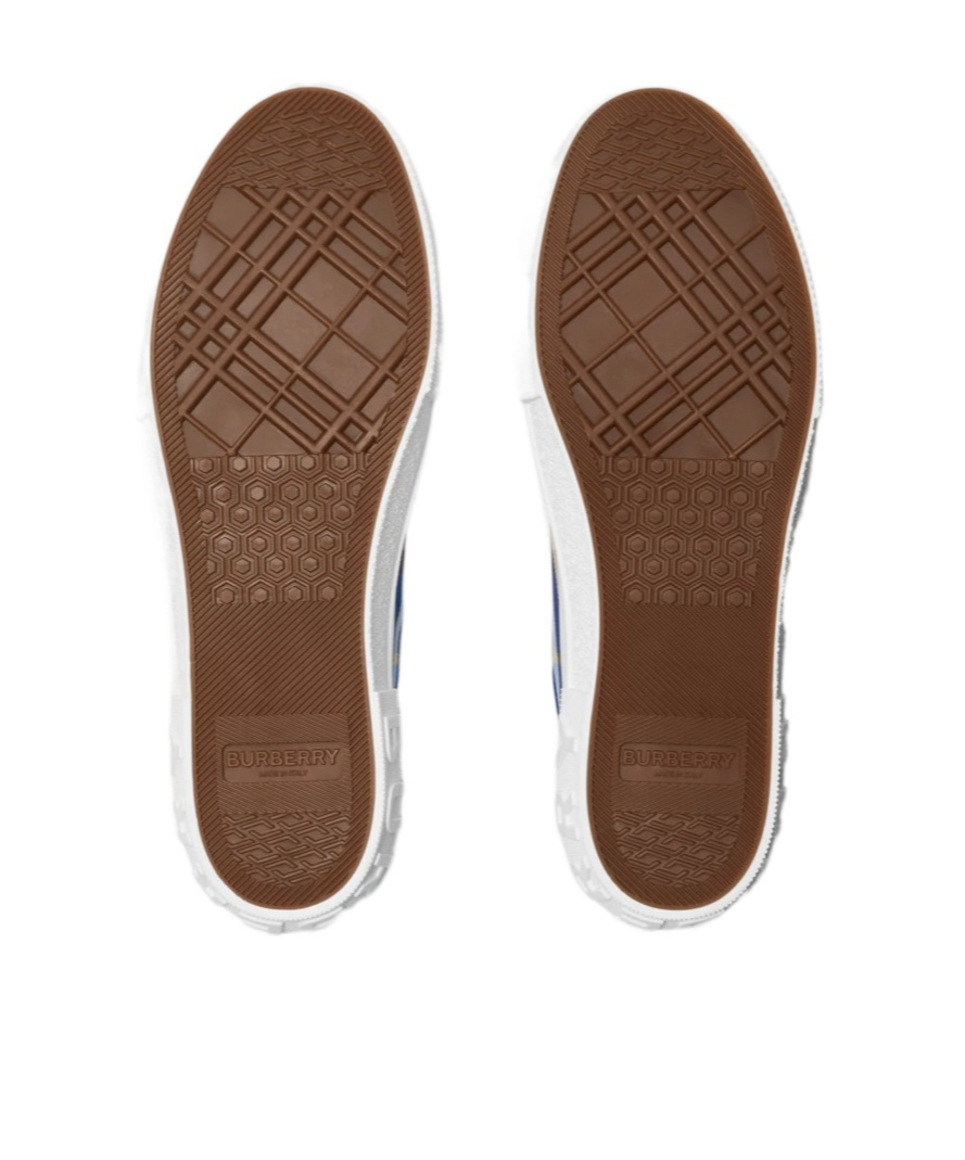 BURBERRY CHECK NYLON BLEND SNEAKERS