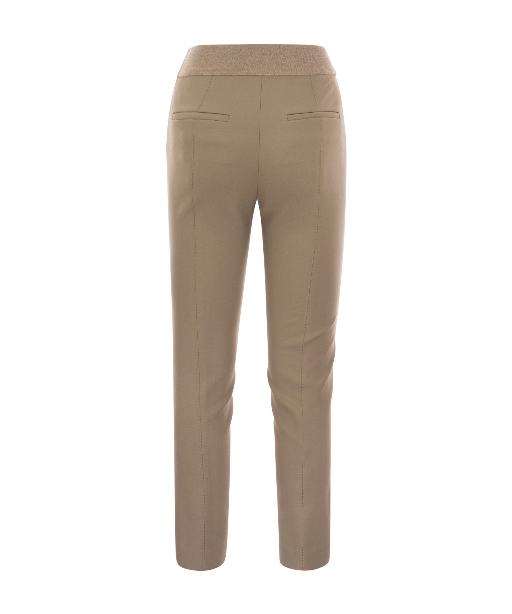 Peserico Skinny Fit Trousers In Viscose And Cotton In Gray