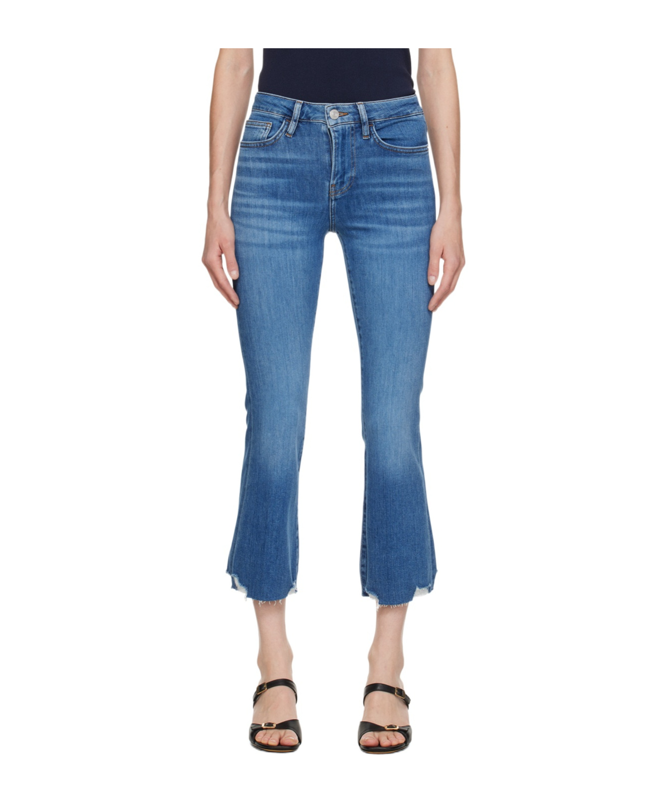 Frame Denim Le High Mermaid High-rise Straight Jean In Blue