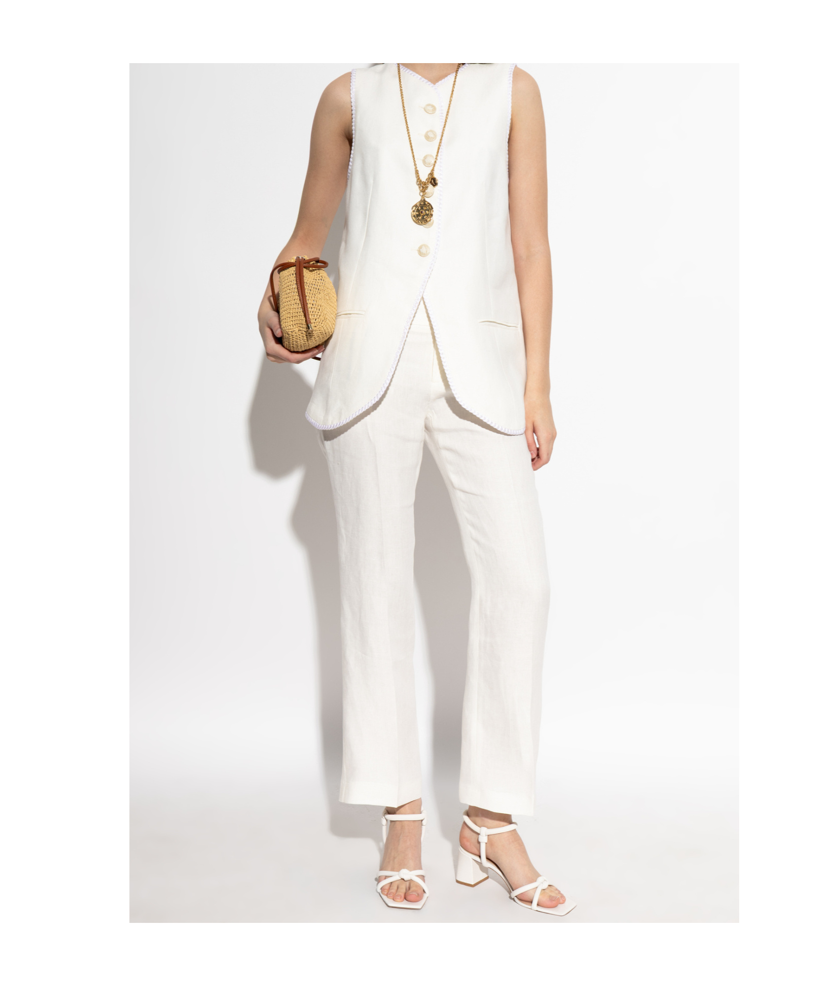 Etro Micro Flare Casual Pants In White