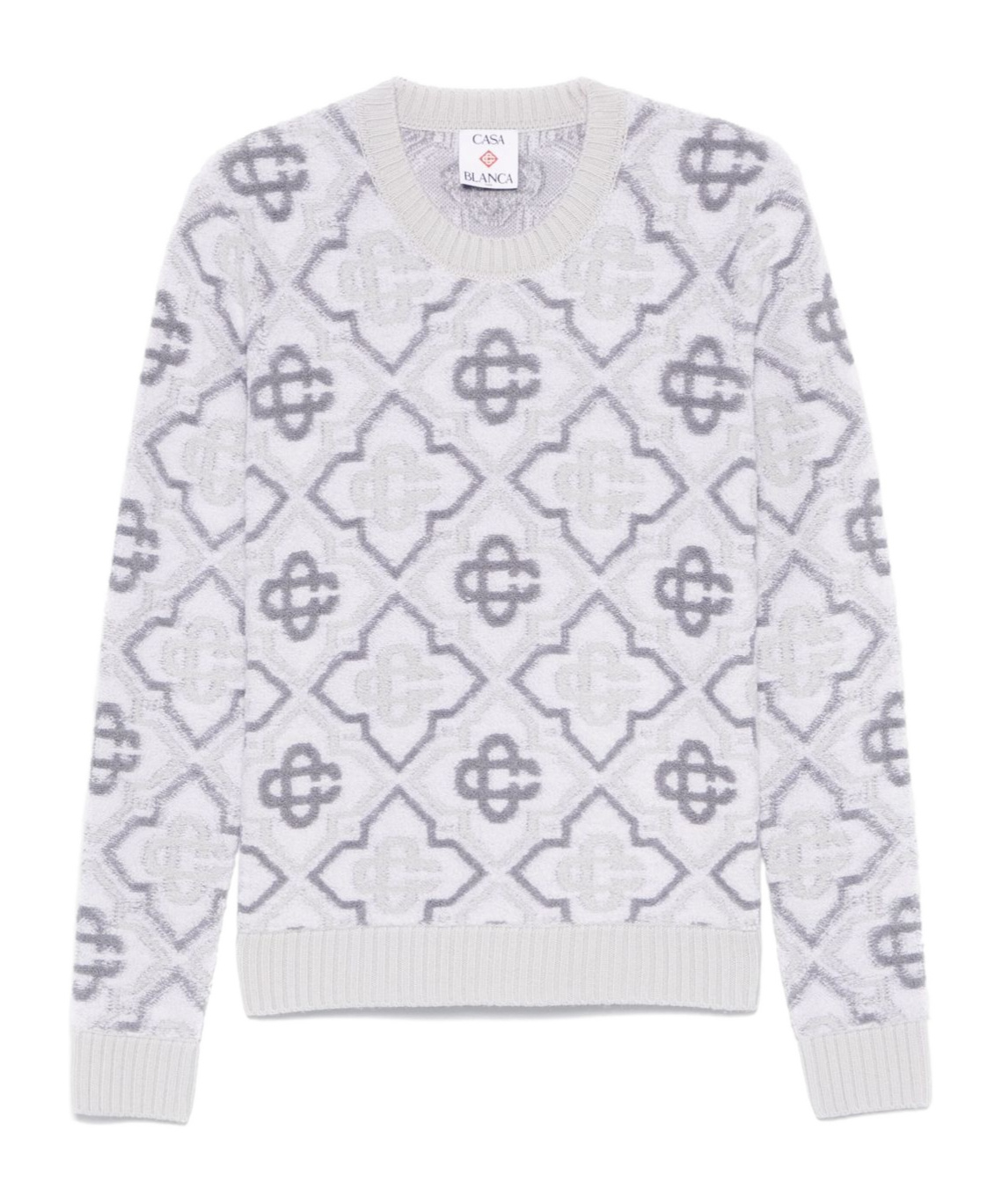 Shop Casablanca Monogram Sweater In White