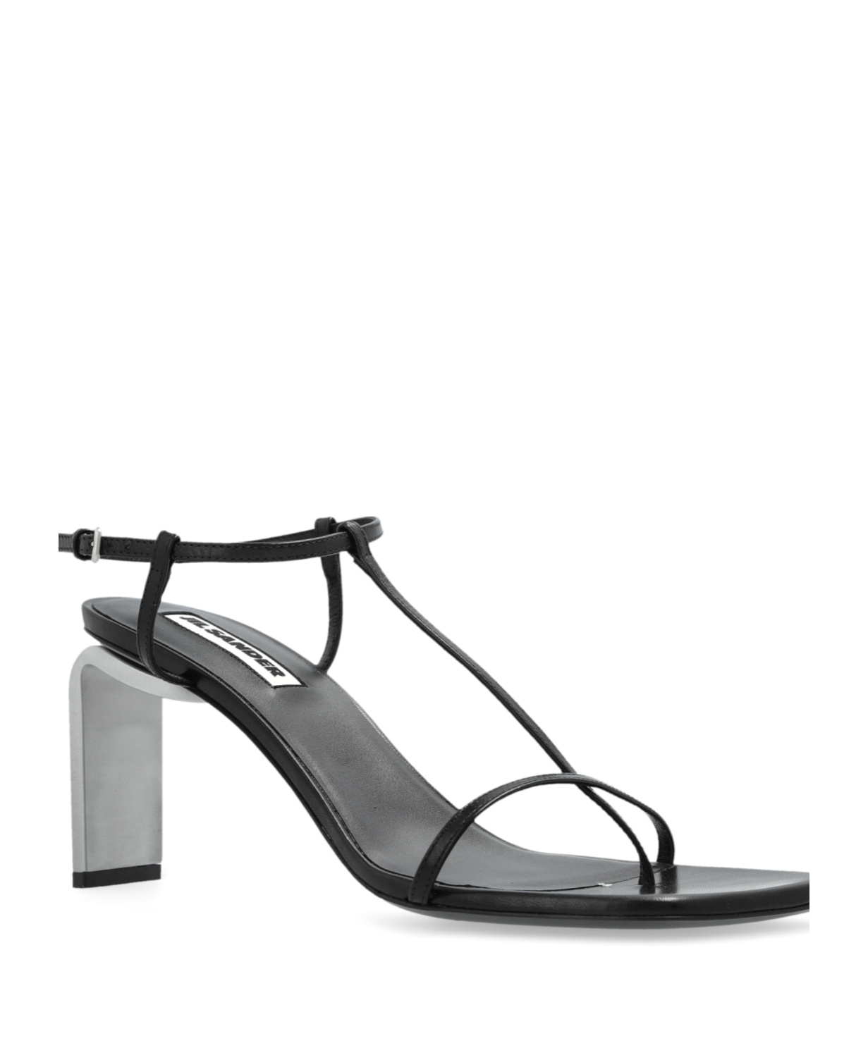 Shop Jil Sander 80mm Leather Sandals In Black