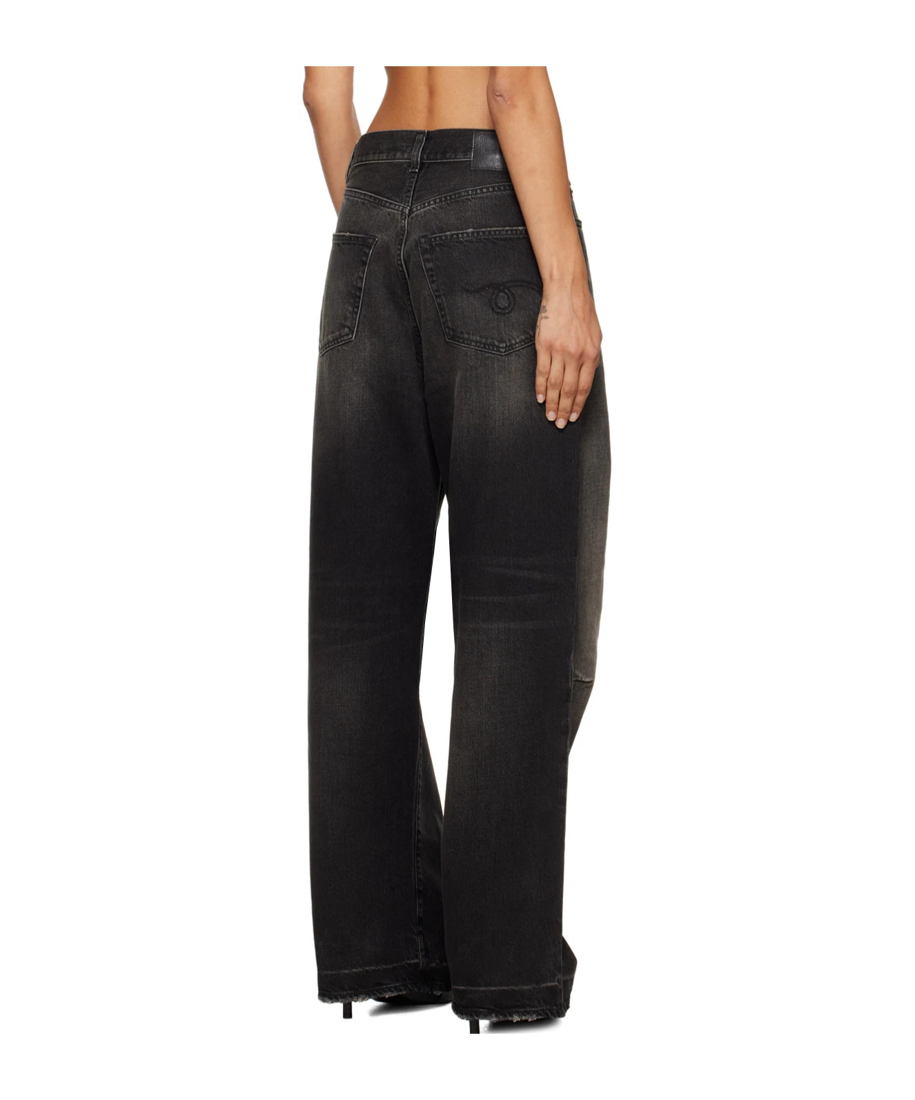 R13 Logo Denim Pants In Black