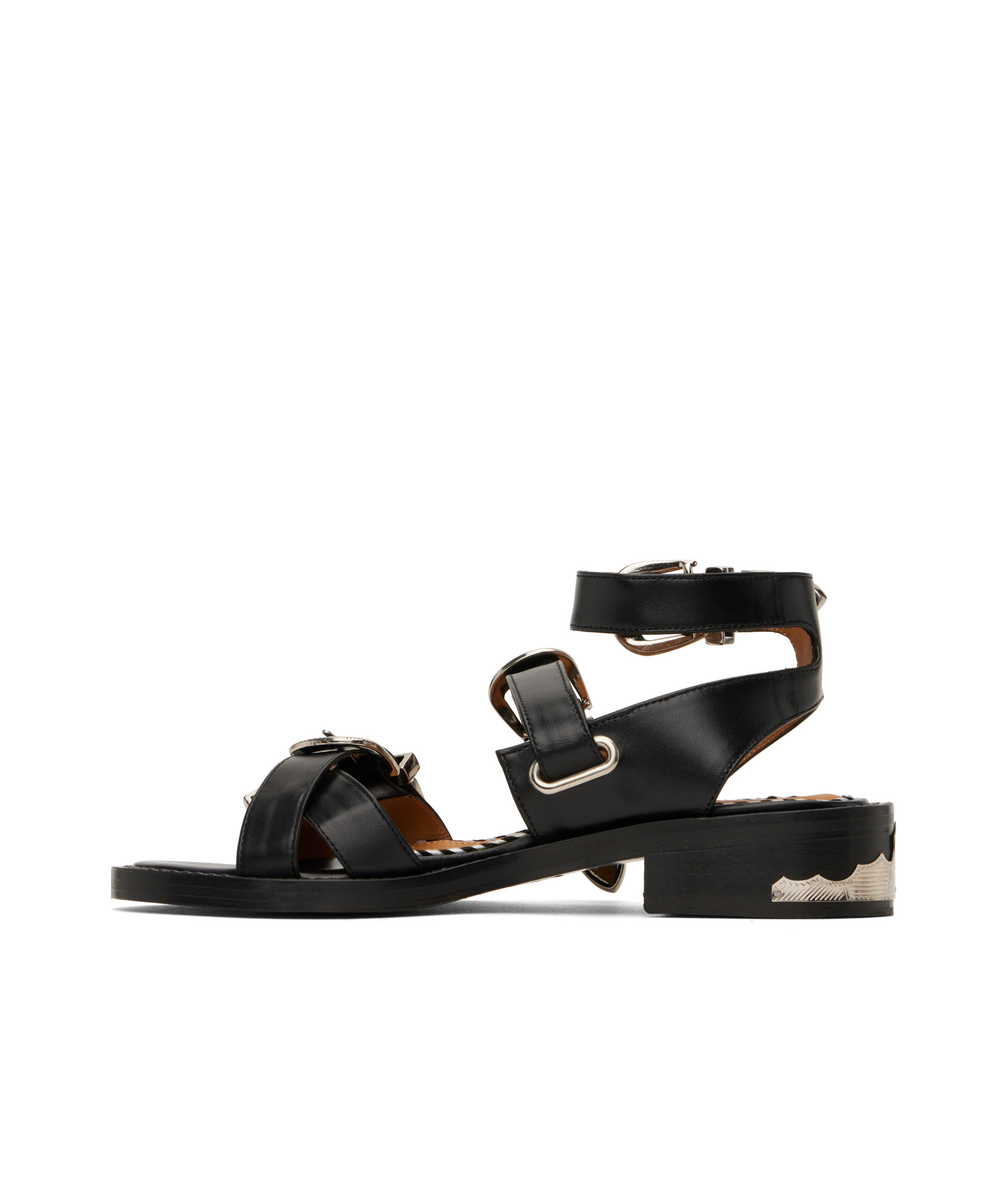 Toga Open Toe High Heel Sandals In Black