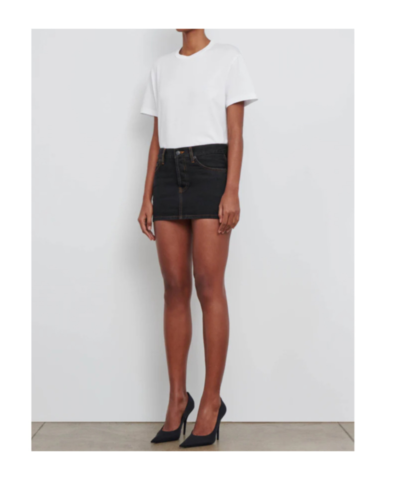 Wardrobe.nyc Denim Mini Skirt In Brown