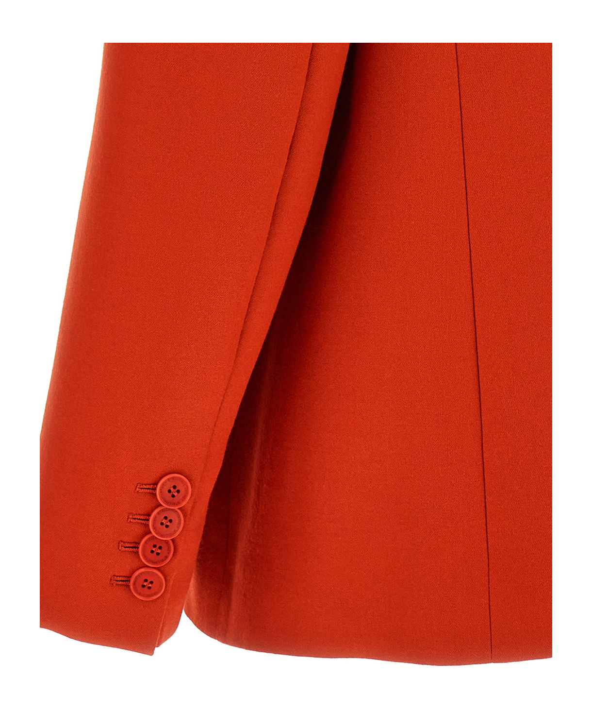 Stella Mccartney Double-breasted Wool Flannel Blazer With Peak Lapels In Red