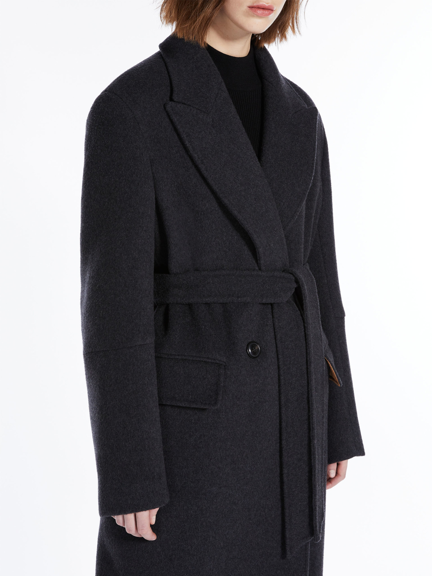 Max Mara Double-breasted Cashmere Coat In Gray