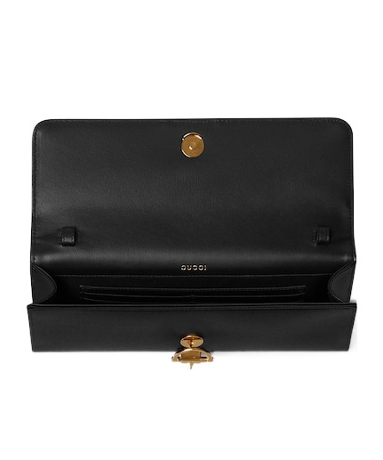 Gucci 73 Half-horsebit Chain-strap Clutch Bag In Black