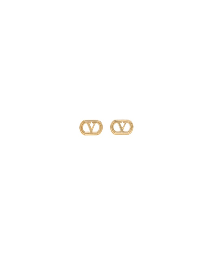 Valentino Logo Earrings In Yellow