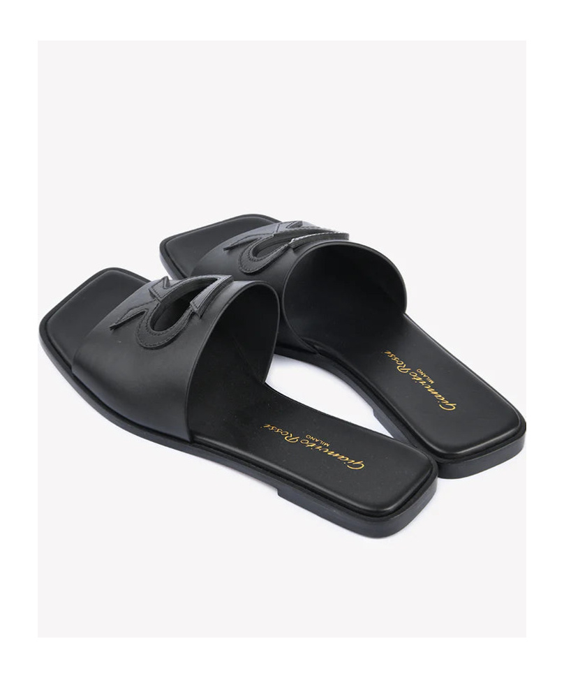 Gianvito Rossi Ibla Cut-out Flat Sandals In Black