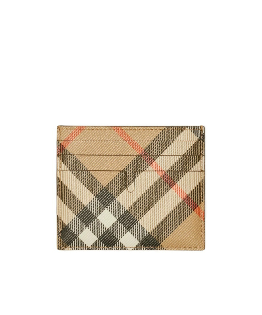 Burberry Check Card Case In Nude
