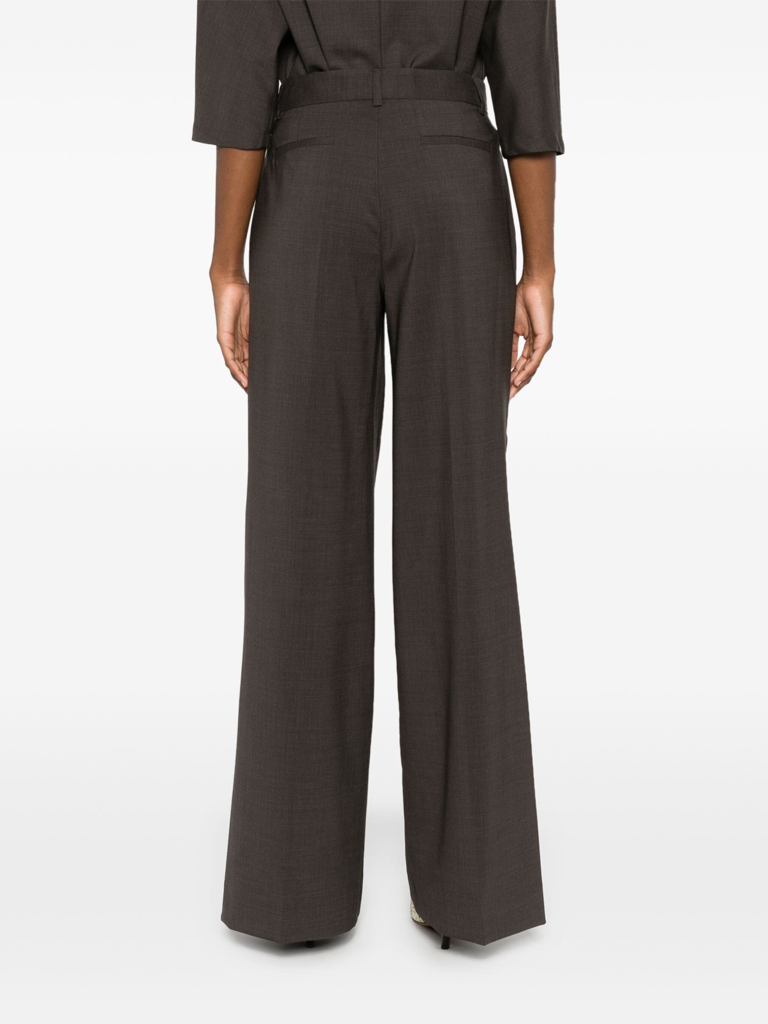 P.a.r.o.s.h . Lillie Pressed-crease Wide-leg Pants In Black
