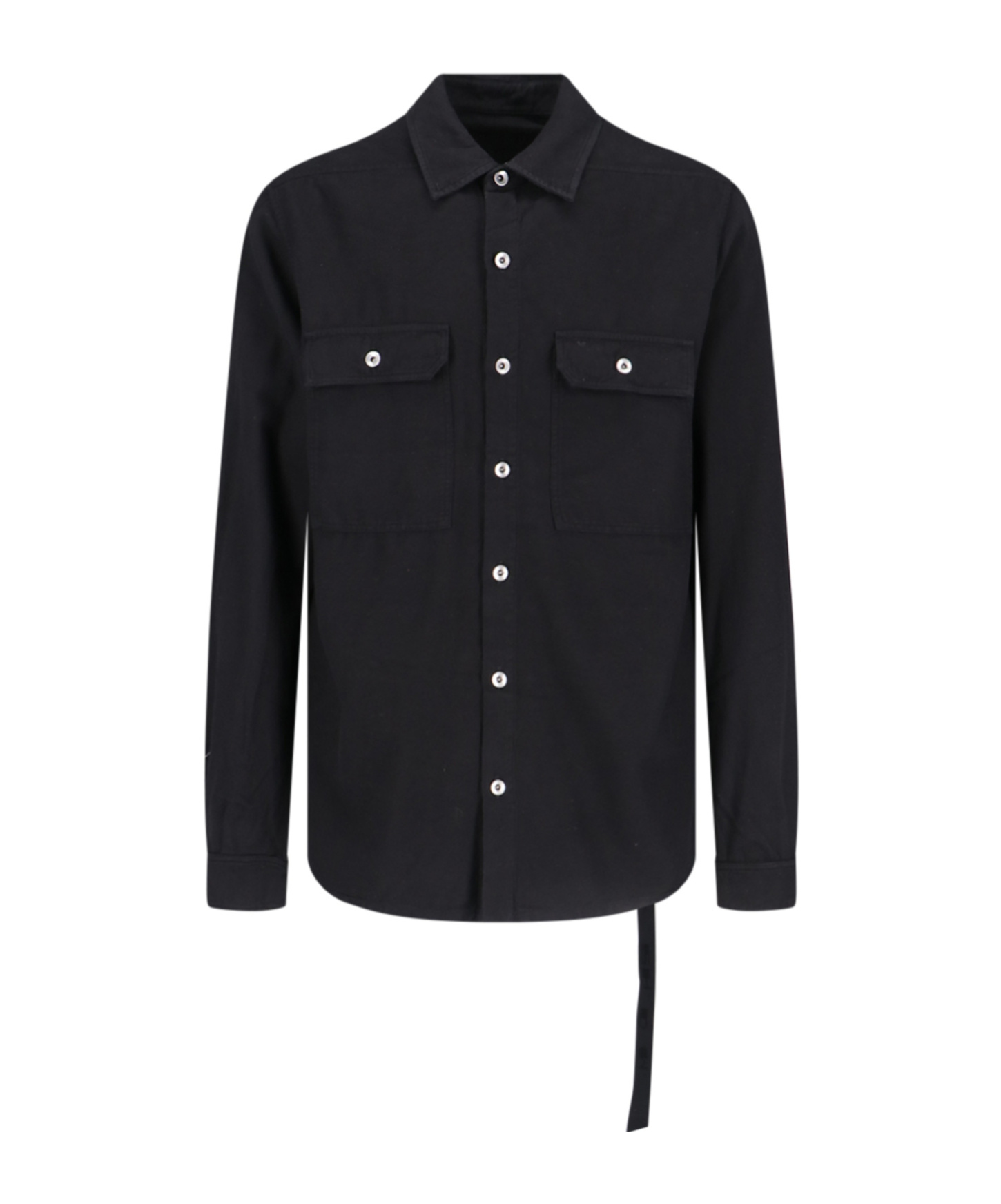 Rick Owens Drkshdw Drawstring Button-up Overshirt In Black