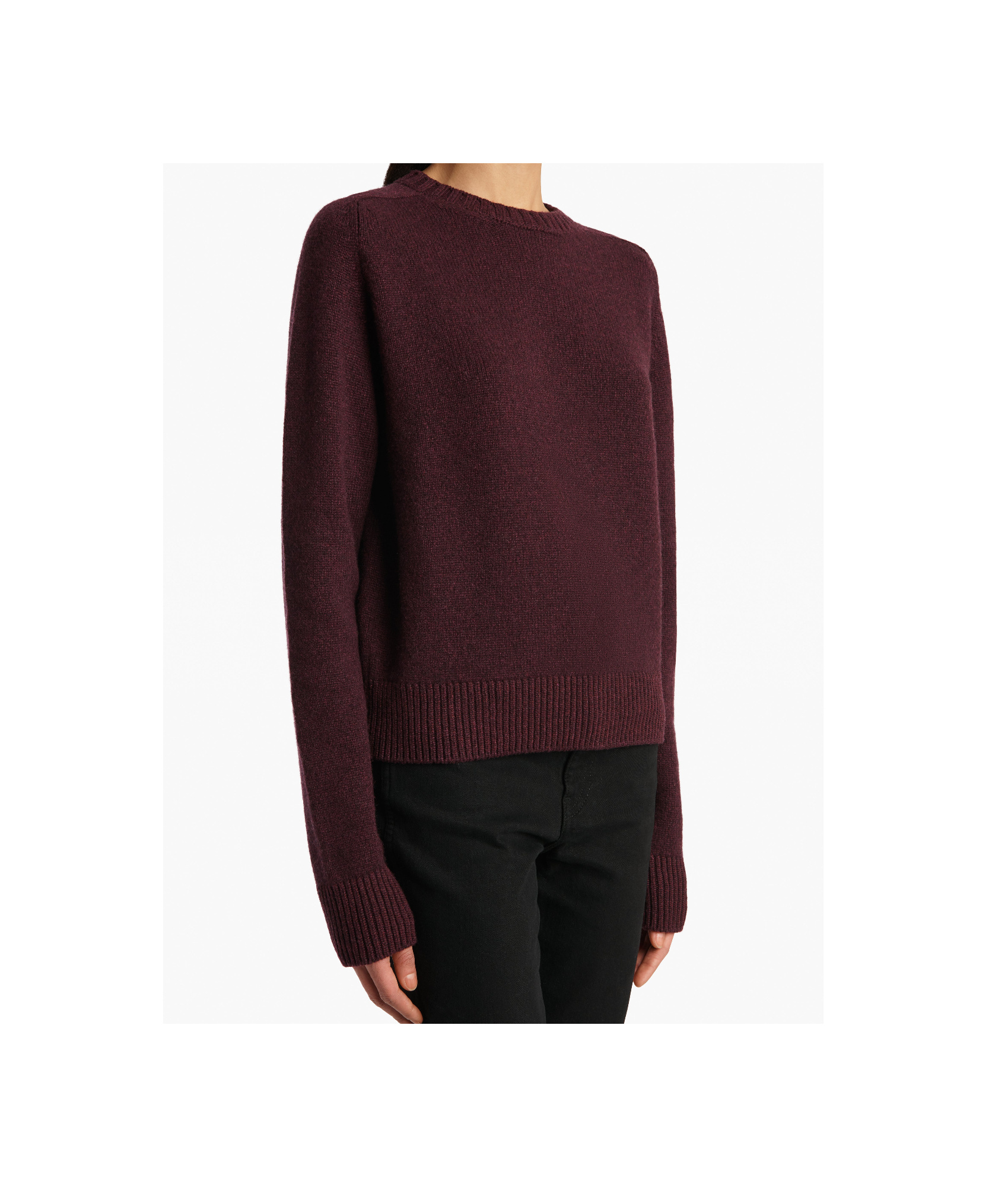 Khaite Nera Cashmere Crewneck Sweater In Burgundy