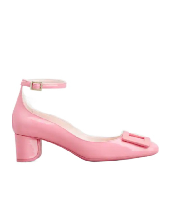 ROGER VIVIER ANKLE STRAP PUMPS IN PATENT LEATHER