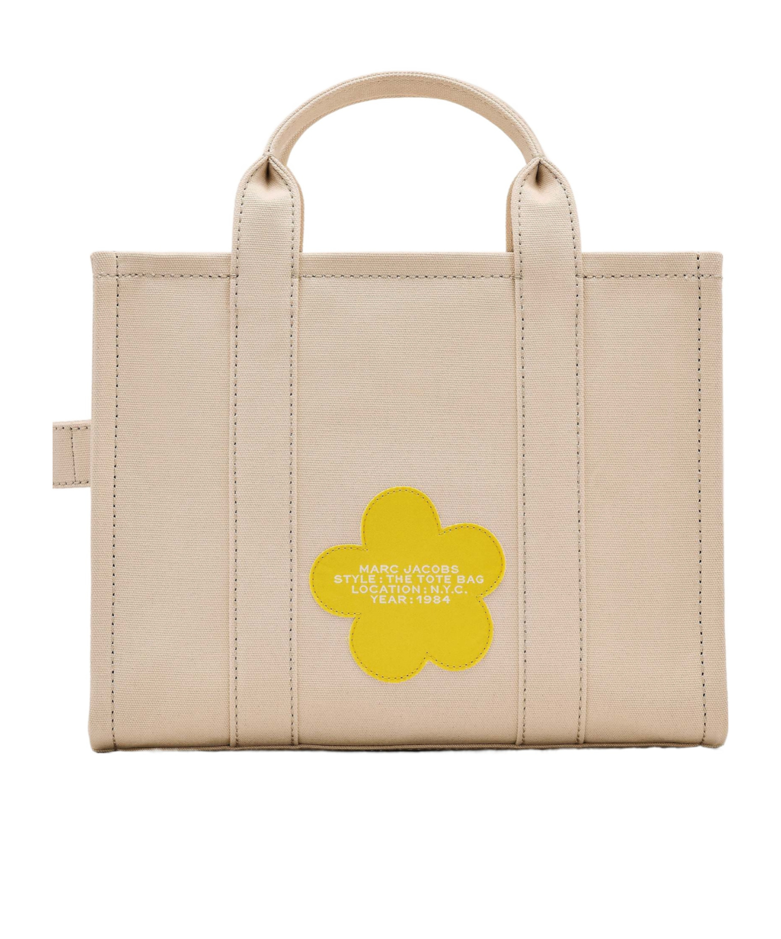 Marc Jacobs The Daisy Script Canvas Medium Tote Bag In Brown