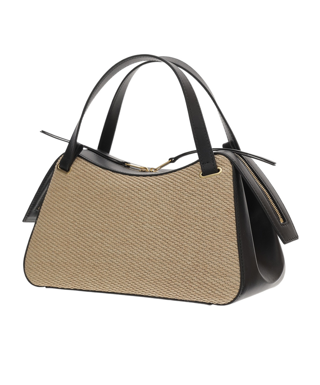 Jil Sander Raffia-panelled Tote Bag In Brown