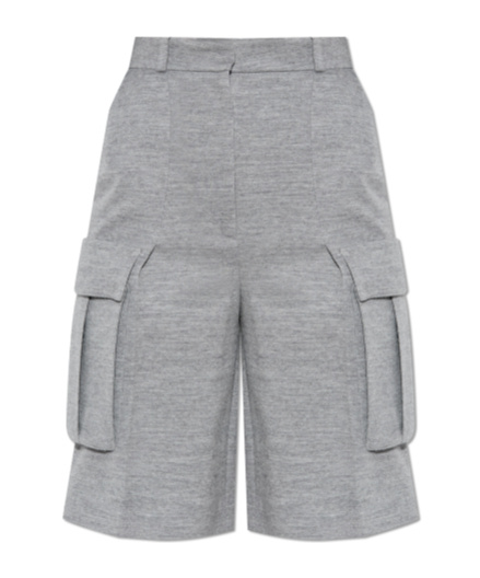 Balmain Wide-leg Shorts In Gray