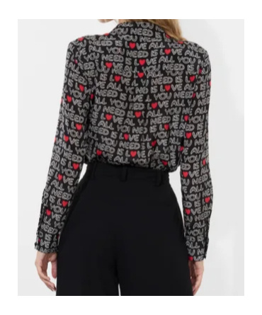 Shop Alice And Olivia X The Beatles Willa Shirt In Black