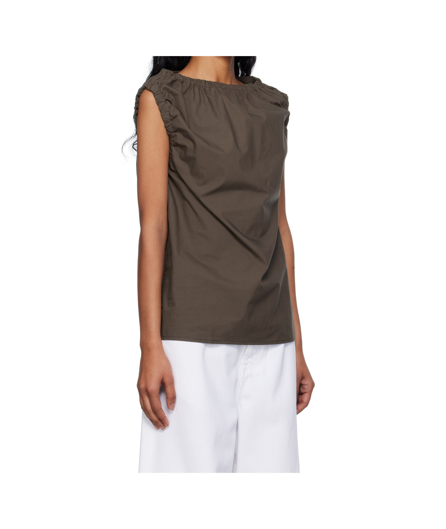 Baserange Pleated Blouse In Brown