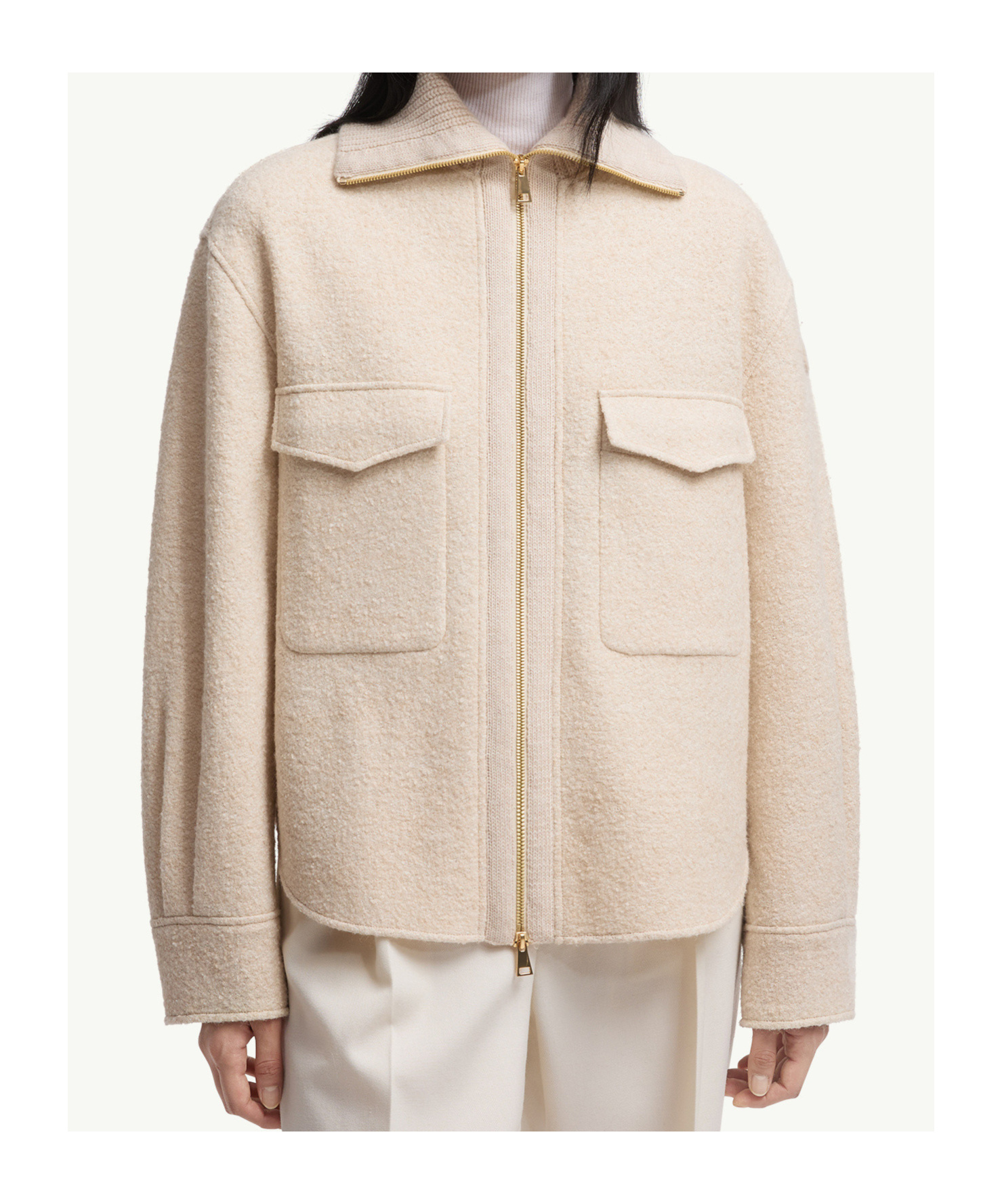 Moncler Jacke Aus Einem Wollgemisch In Neutral