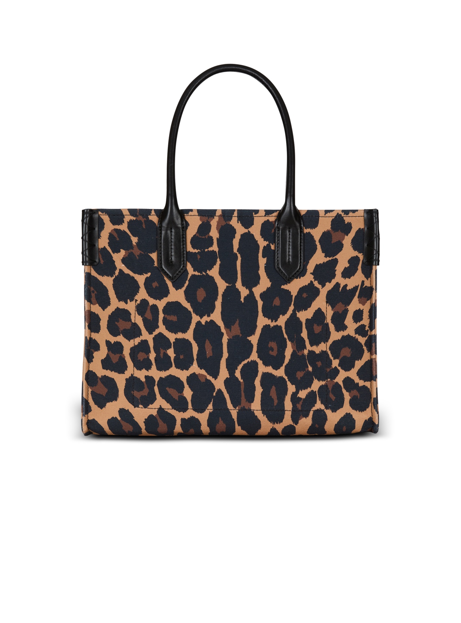 Balmain B-army Shopper Shoulder Bag In Leopard-print Canvas In Multi