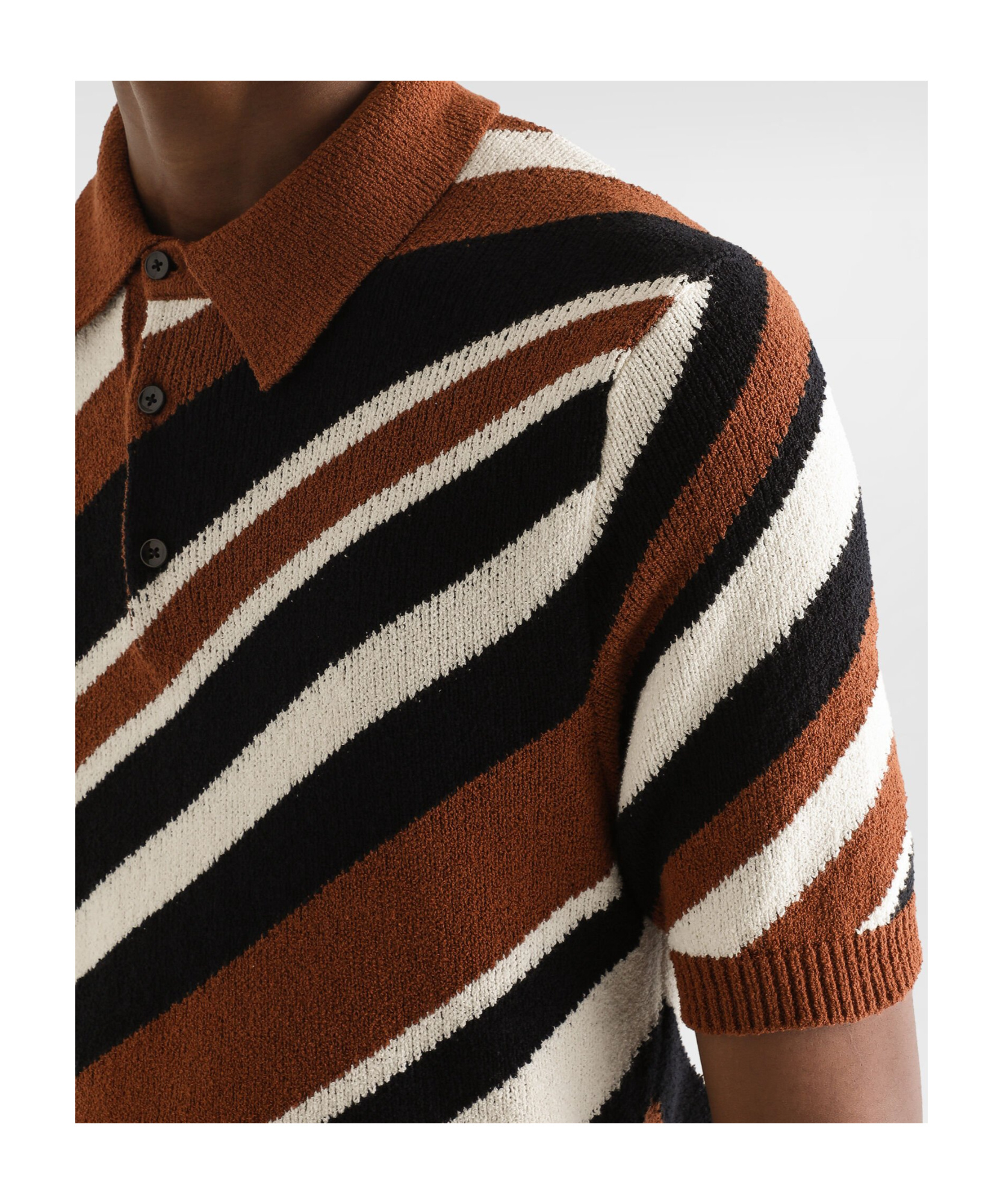 Dolce & Gabbana Striped Polo Shirt In Brown