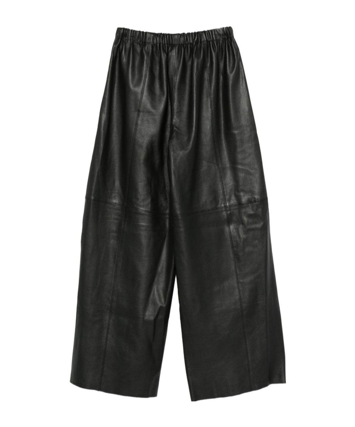 Alysi Elastic Waist Casual Pants In Black