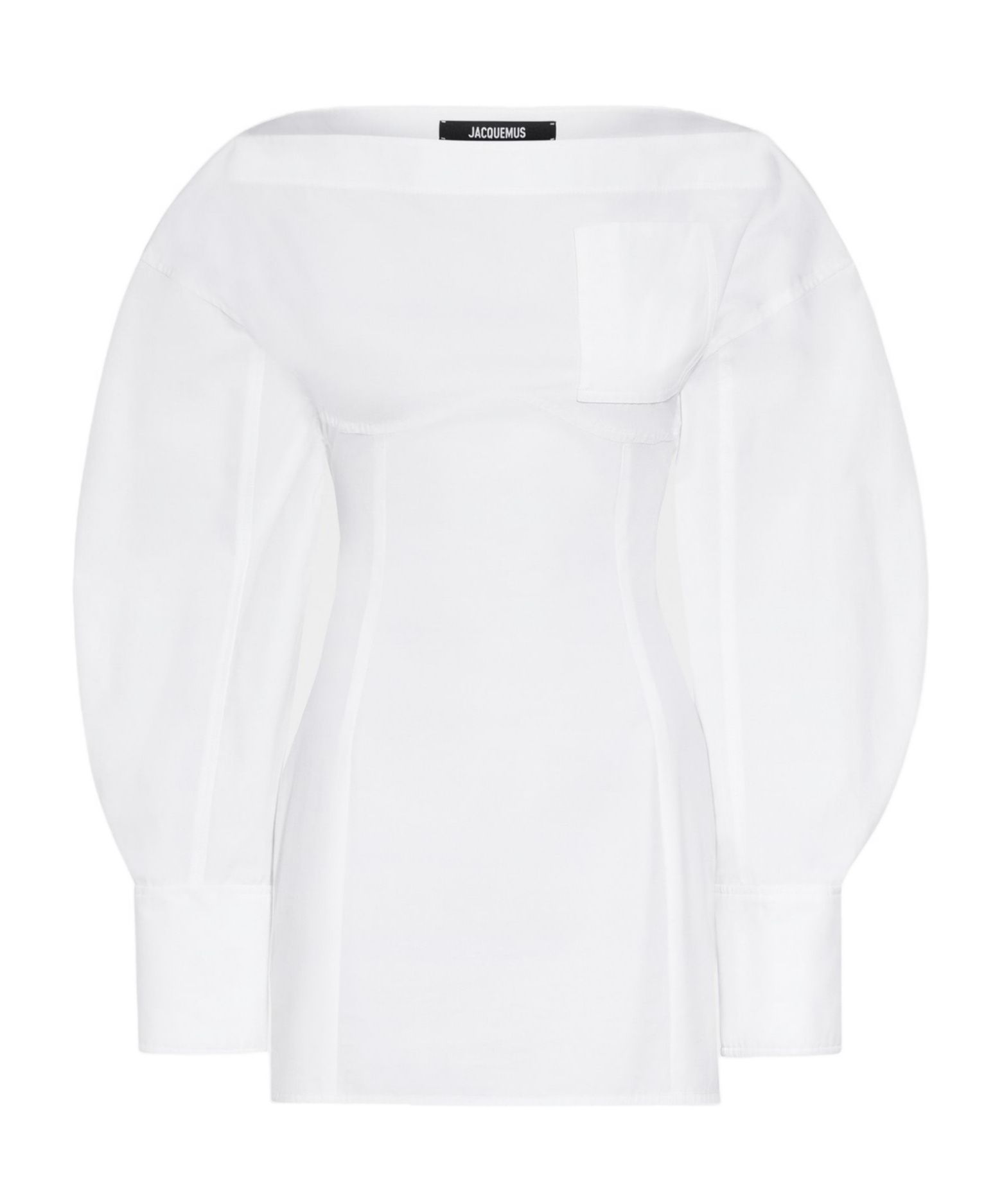 Jacquemus La Casaco Long Sleeve Cotton Shirtdress In White