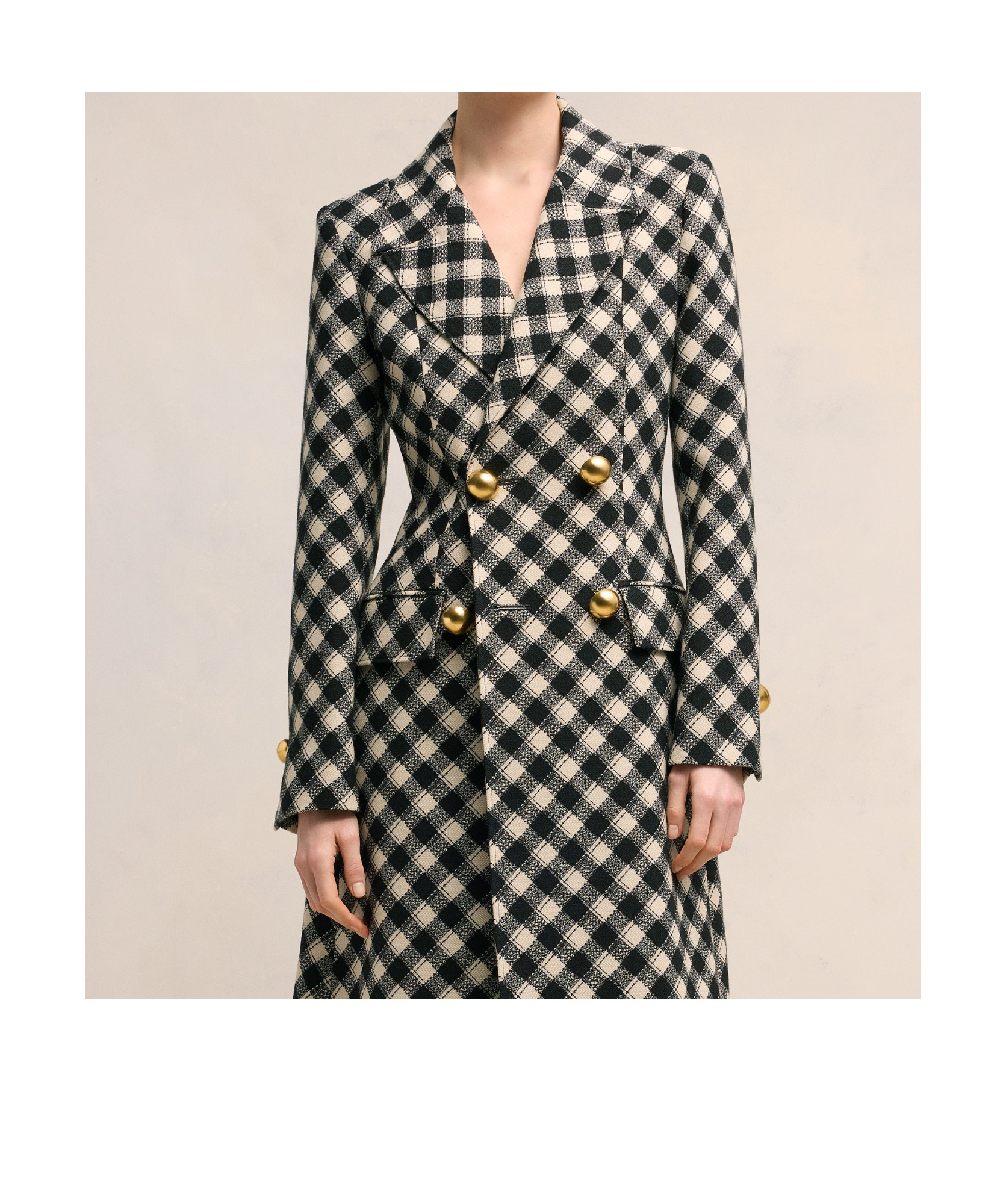 Ami Alexandre Mattiussi Checked Wool Coat In Black