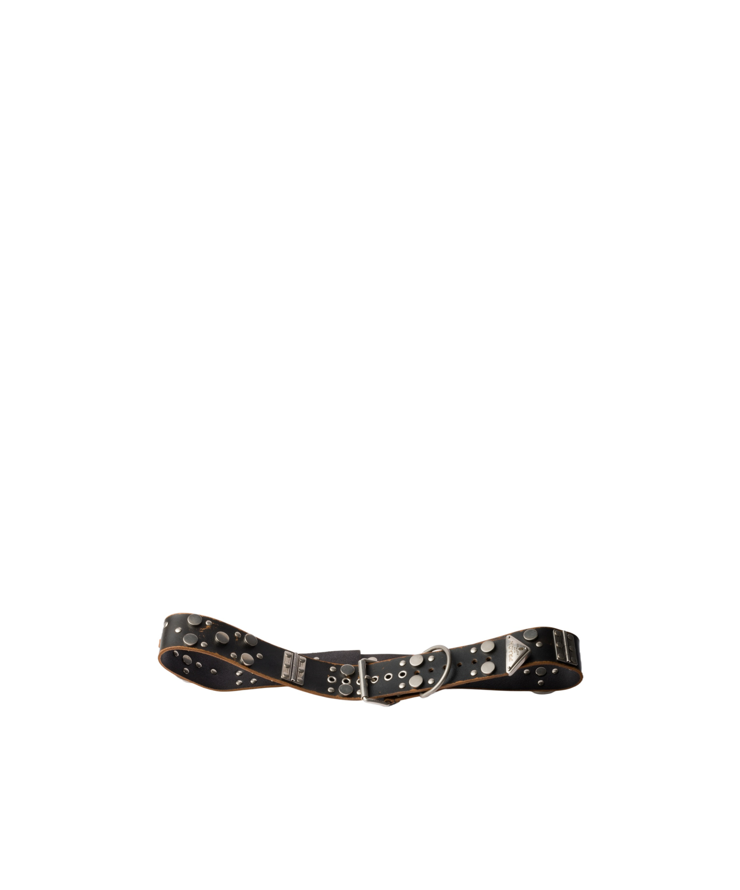 Prada Studded Leather Belt In Black